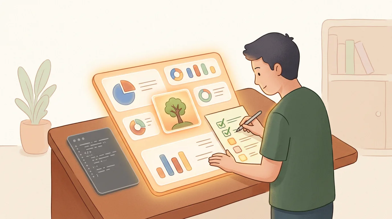 Một người không đọc code nhưng đang duyệt kết quả AI bằng preview và checklist